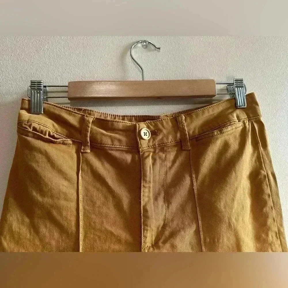 Anthropologie Cropped Wide-Leg Chino Pants Size 0 - Picture 5 of 11